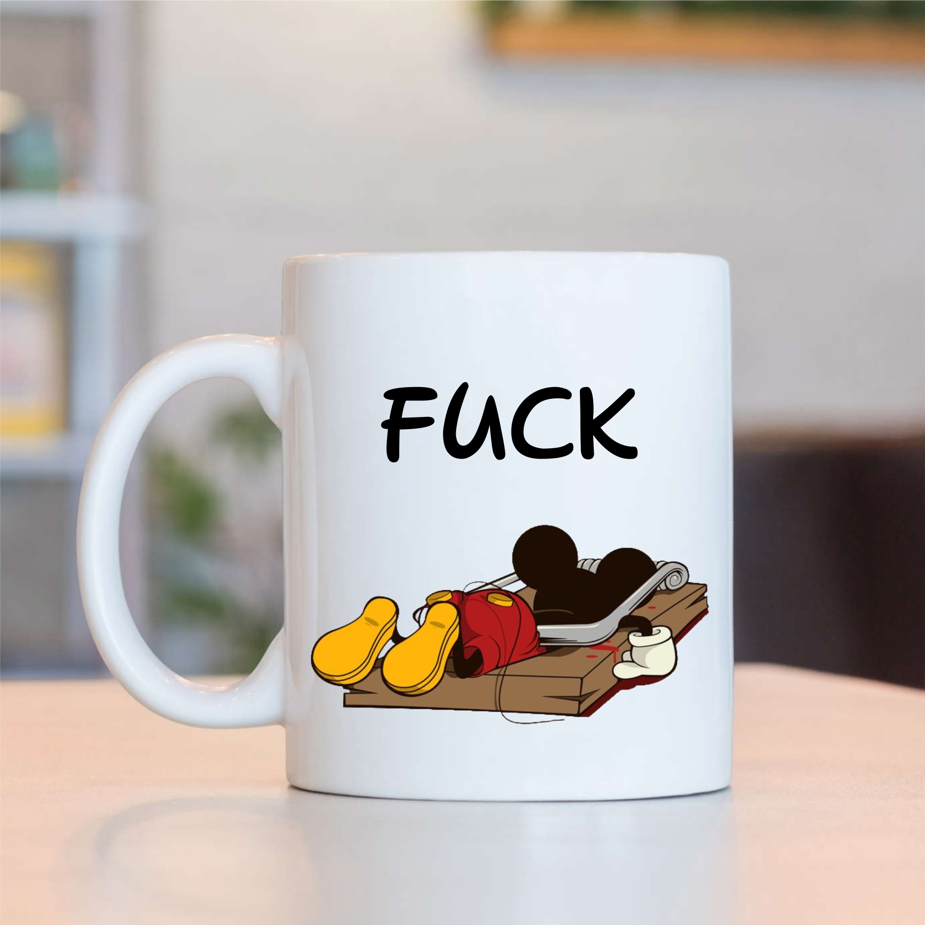Hrnek Mickey Mouse - pastička - FUCK