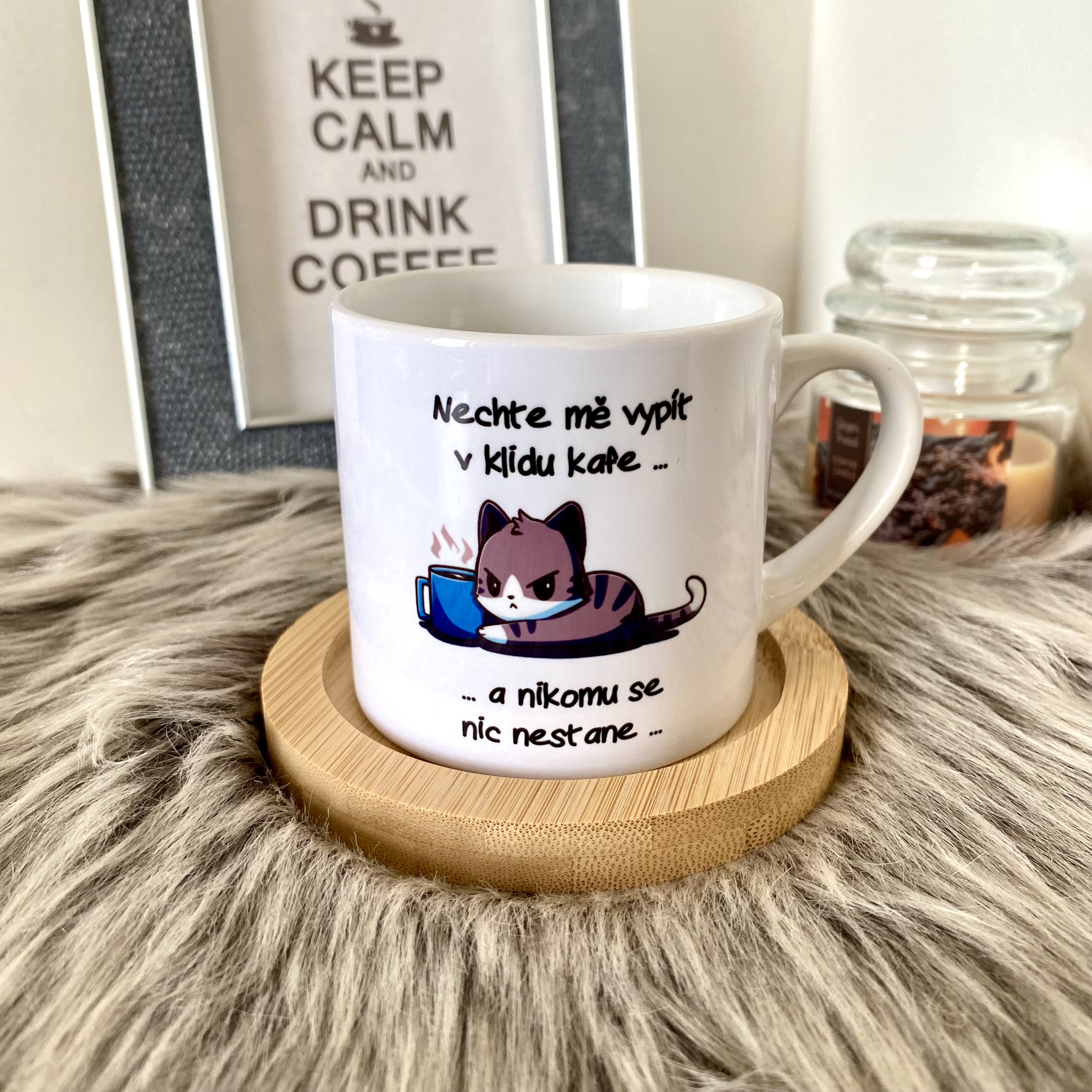 Hrnek na espresso Nechte mě vypít v klidu kafe... - kocourek - 150ml