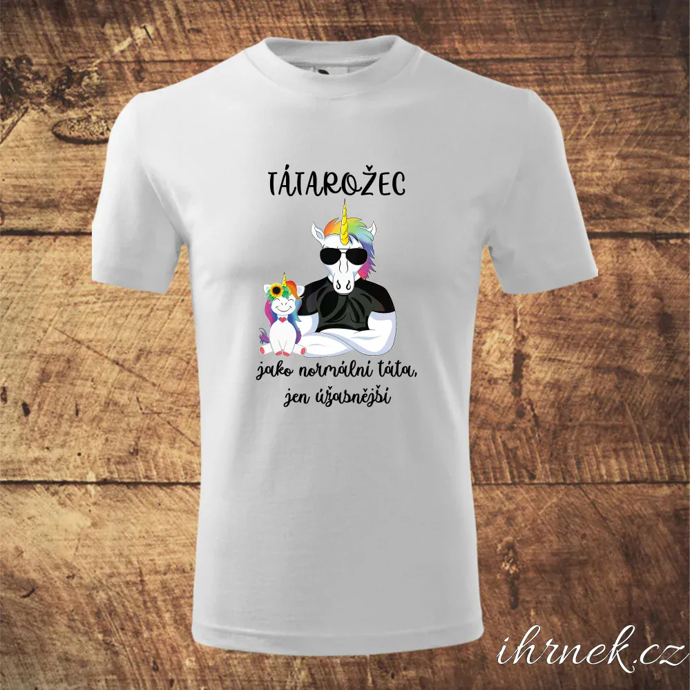 Tričko pánské Tátarožec - táta a holka - bílé - pánské 2XL