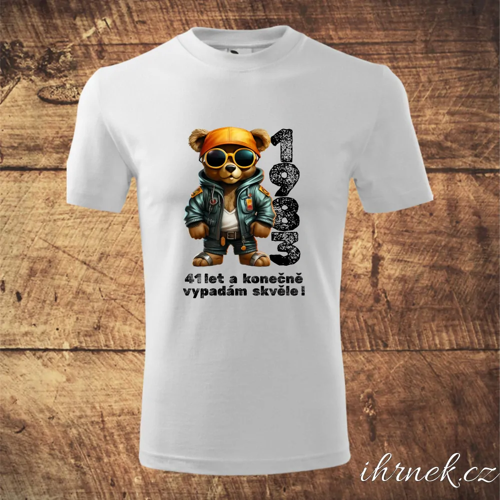 Tričko pánské Cool Medvídek - XX let a konečně vypadám skvěle - varianta 4 - bílé - pánské XL