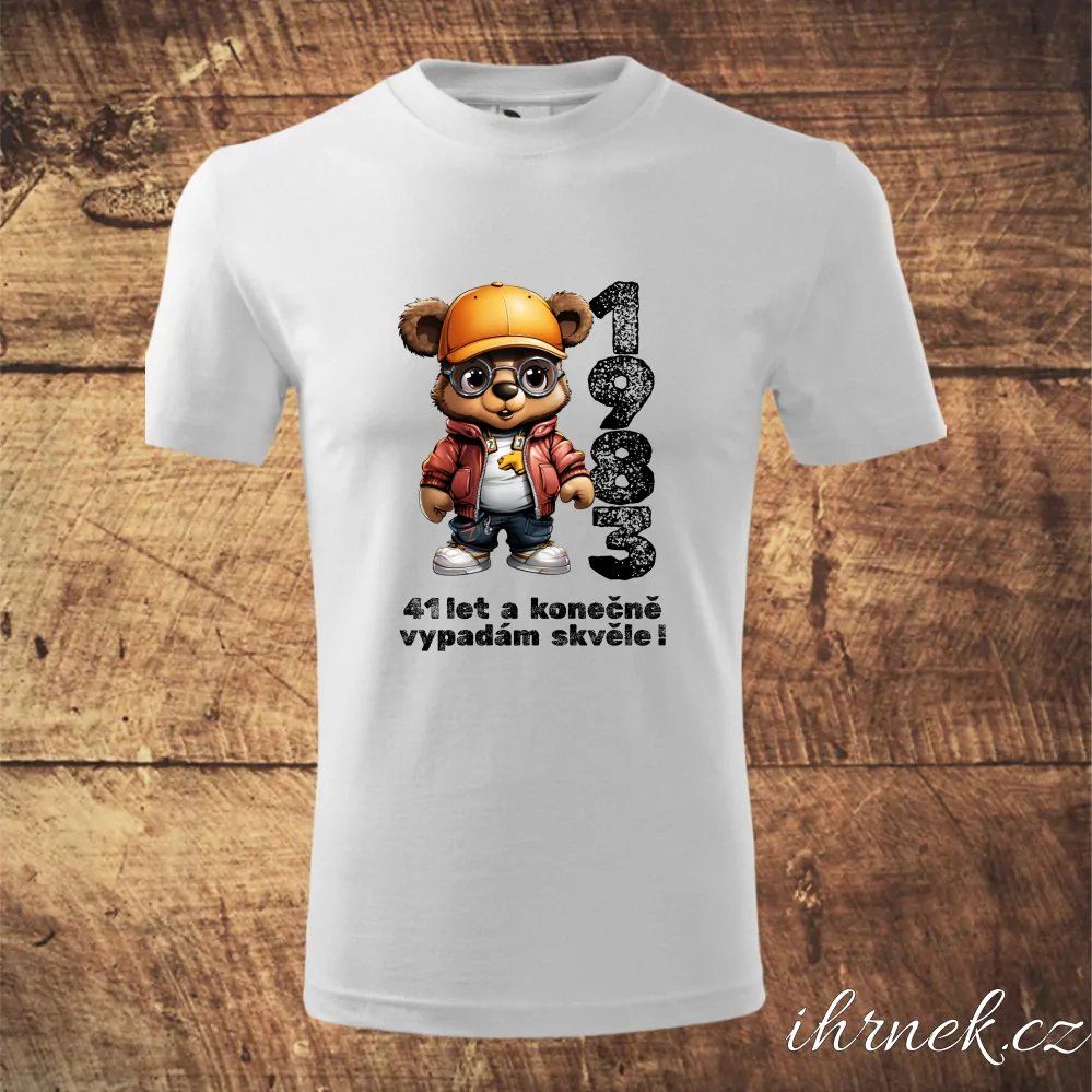 Tričko pánské Cool Medvídek - XX let a konečně vypadám skvěle - varianta 6 - bílé - pánské S