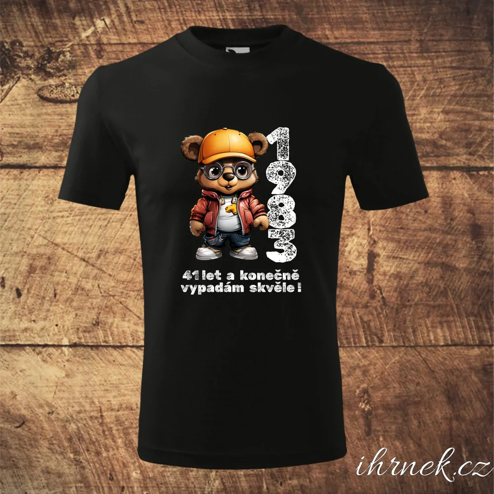 Tričko pánské Cool Medvídek - XX let a konečně vypadám skvěle - varianta 6 - černé - pánské XL