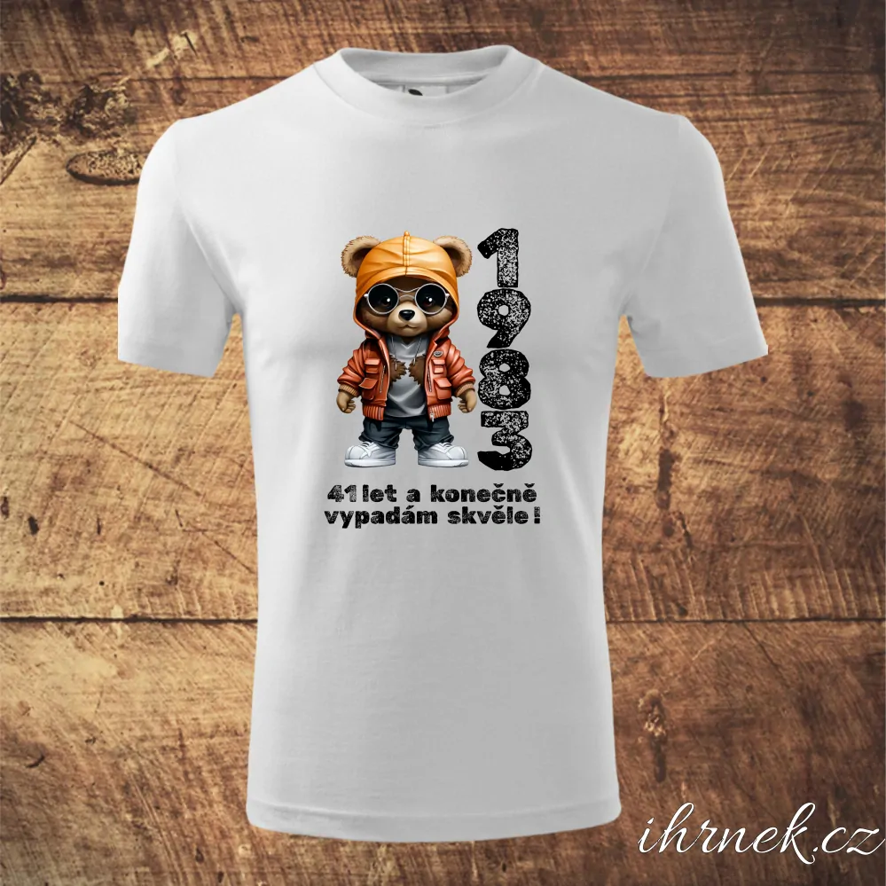 Tričko pánské Cool Medvídek - XX let a konečně vypadám skvěle - varianta 8 - bílé - pánské L