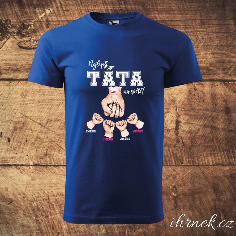 Tričko pánské Nejlepší táta na světě! - 3 děti - černá - Pánské L