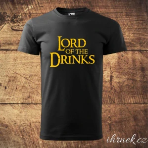Tričko pánské Lord of the Drinks - černé - pánské 2XL - žlutý potisk