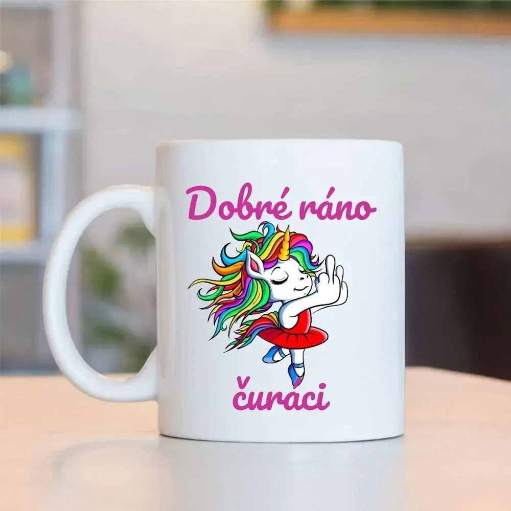 Hrnek Dobré ráno čuráci - jednorožec - kluk