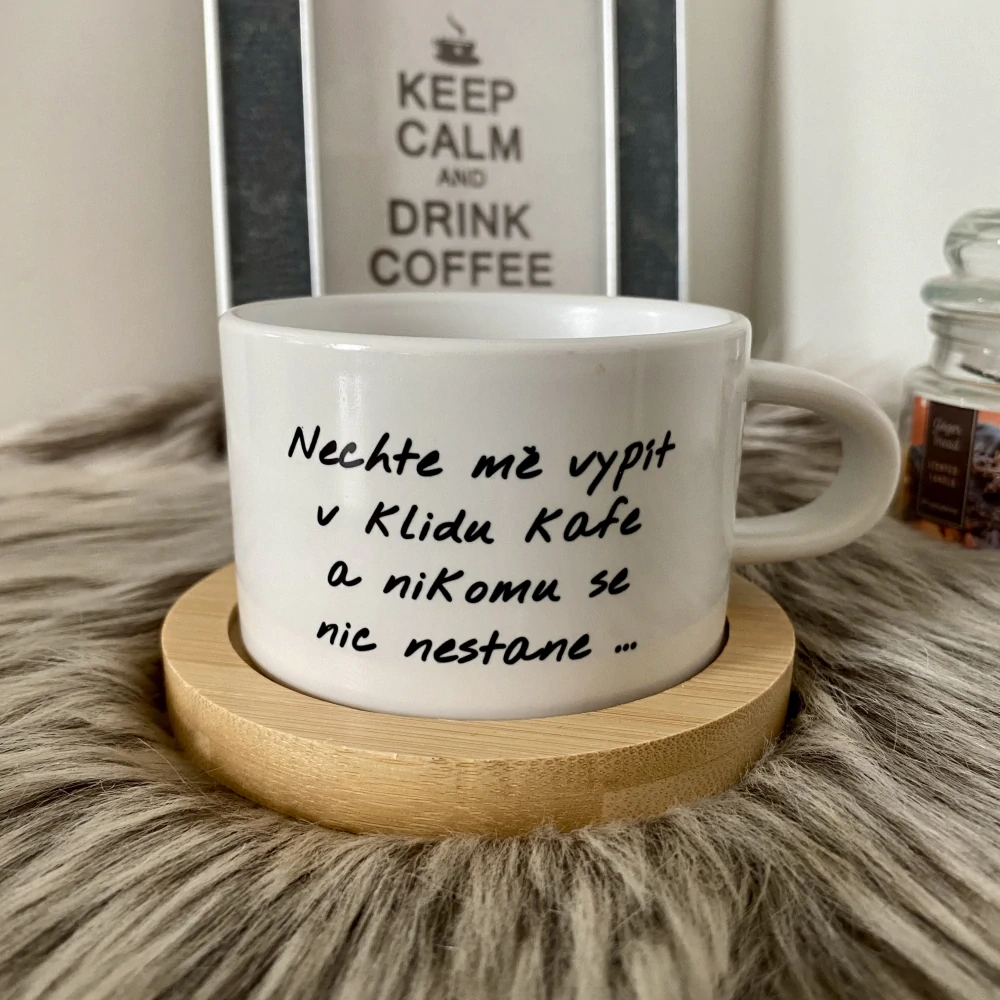 Hrnek makronka Nechte mě v klidu vypít kafe ... - růžová