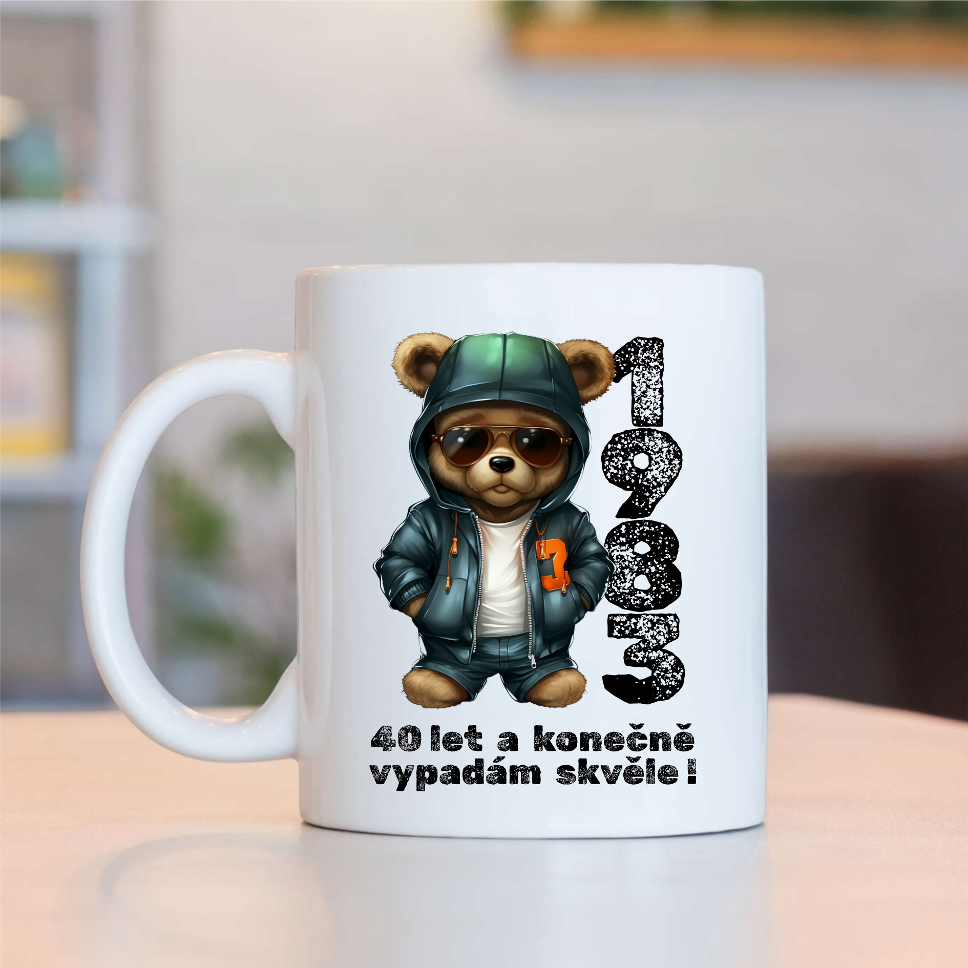 Hrnek k narozeninám Cool Méďa - Letopočet - XX let a konečně vypadám skvěle - Méďa 1