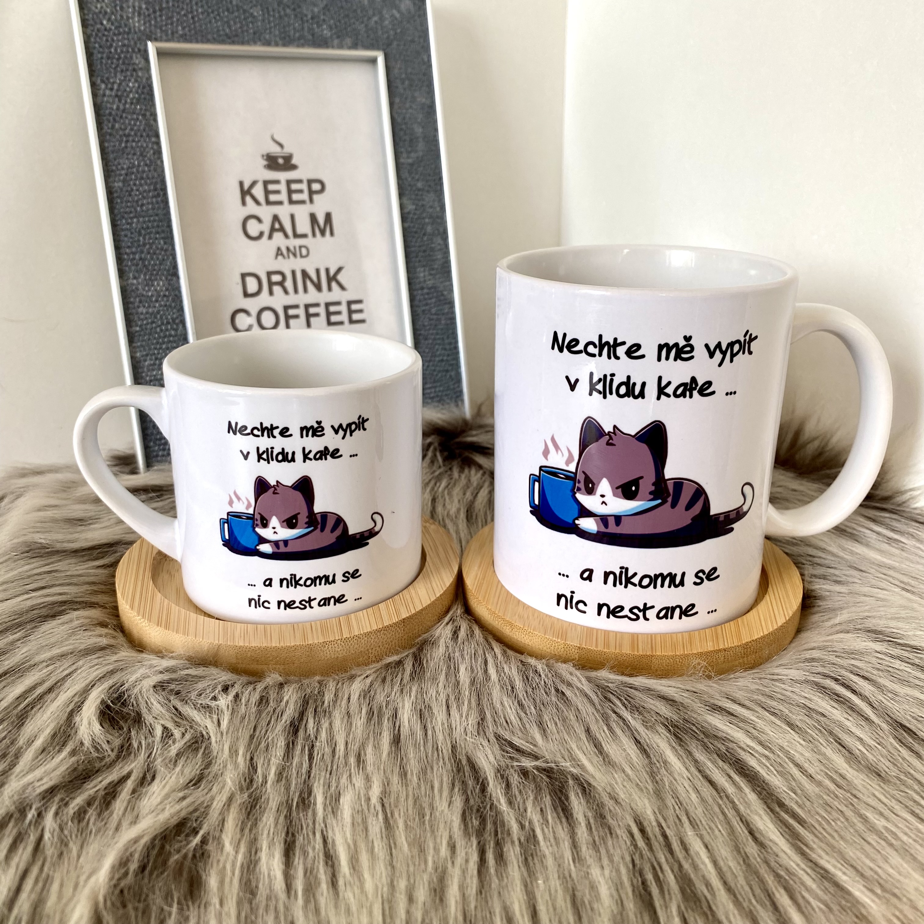 Hrnek na espresso Nechte mě vypít v klidu kafe... - kocourek - 150ml