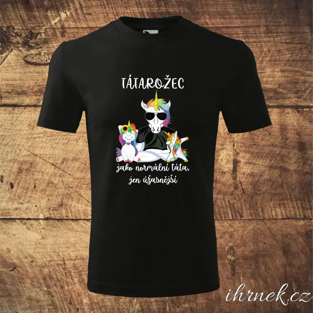 Tričko pánské Tátarožec - táta, holka a kluk - bílé - pánské S