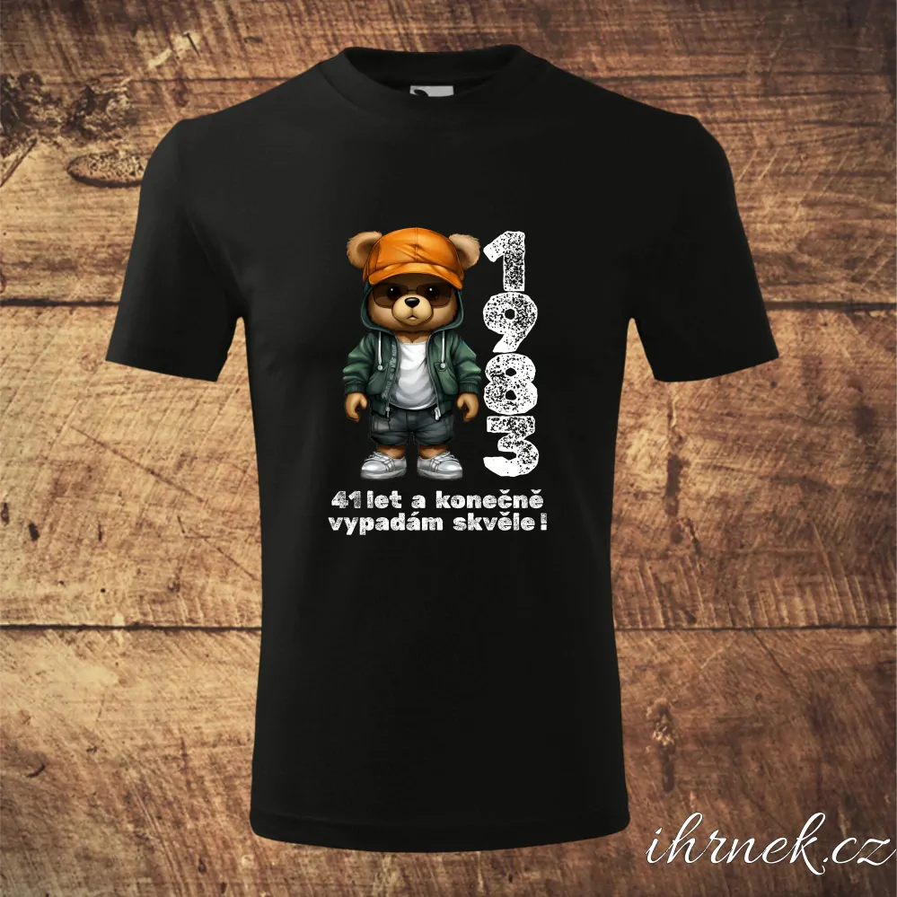 Tričko pánské Cool Medvídek - XX let a konečně vypadám skvěle - varianta 5 - černé - pánské M