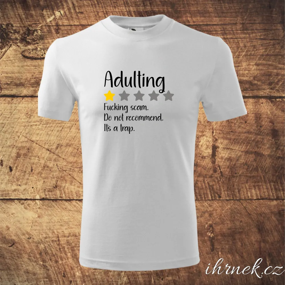 Tričko pánské Adulting - černé - pánské S