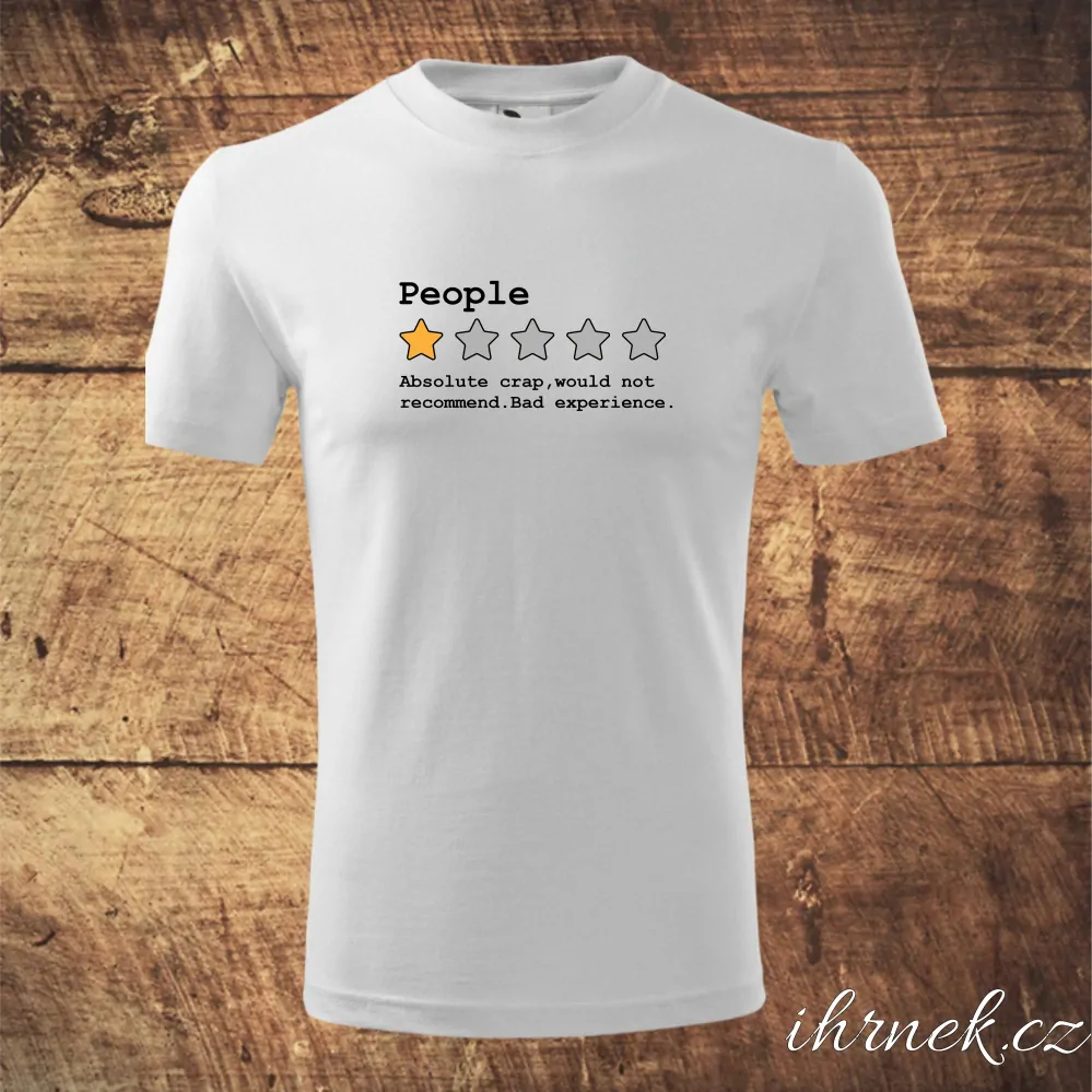 Tričko pánské People rating - černá - Pánské XL