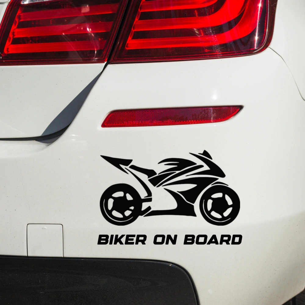 Samolepka Biker on board v.1 - zelená - 20 cm x 13-14cm