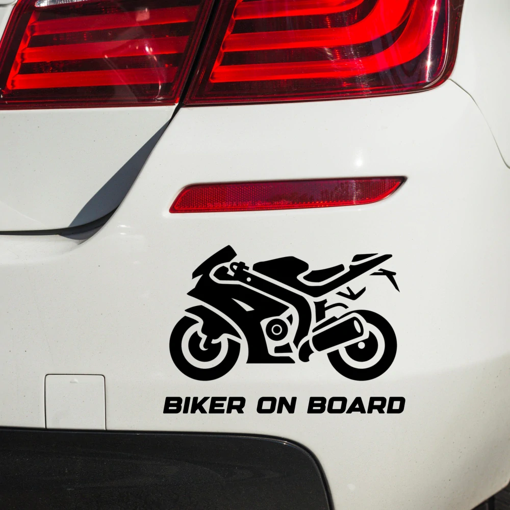 Samolepka Biker on board v.3 - zelená - 20 cm x 13-14cm