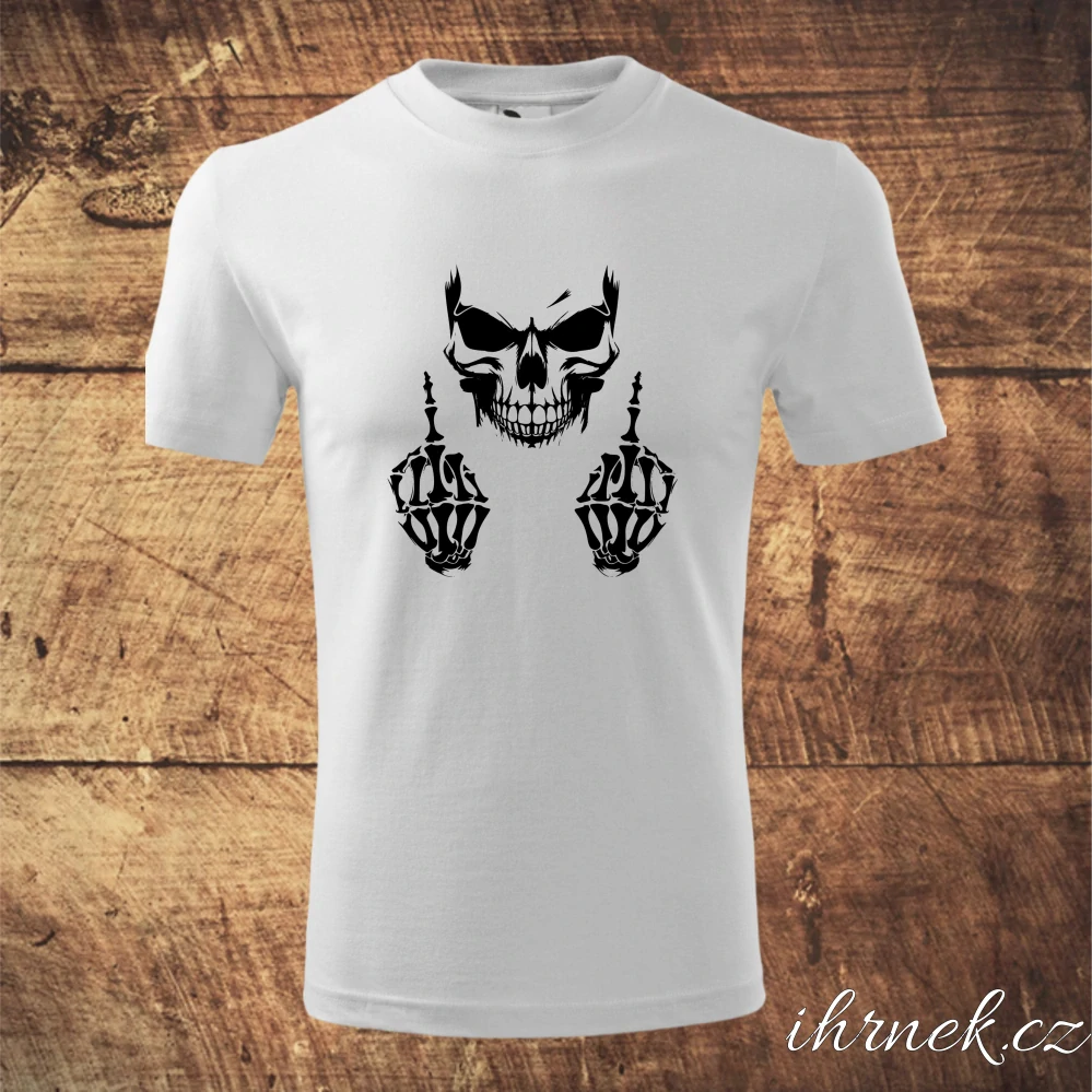 Tričko pánské Skull Fuck Off - černá - Pánské XL
