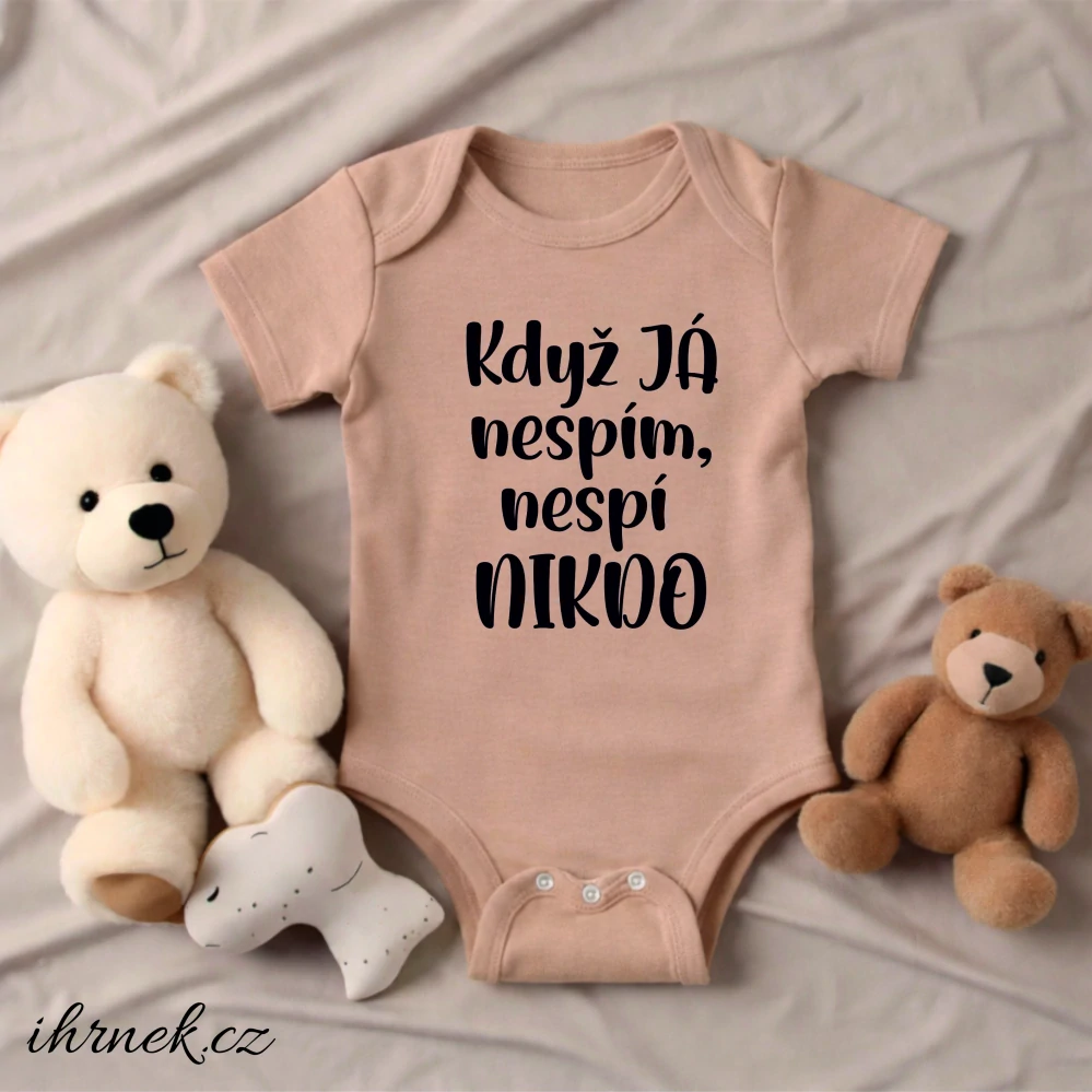 Dětské body Když já nespím, nespí nikdo - pastelová oranžová - 2 - 3 roky