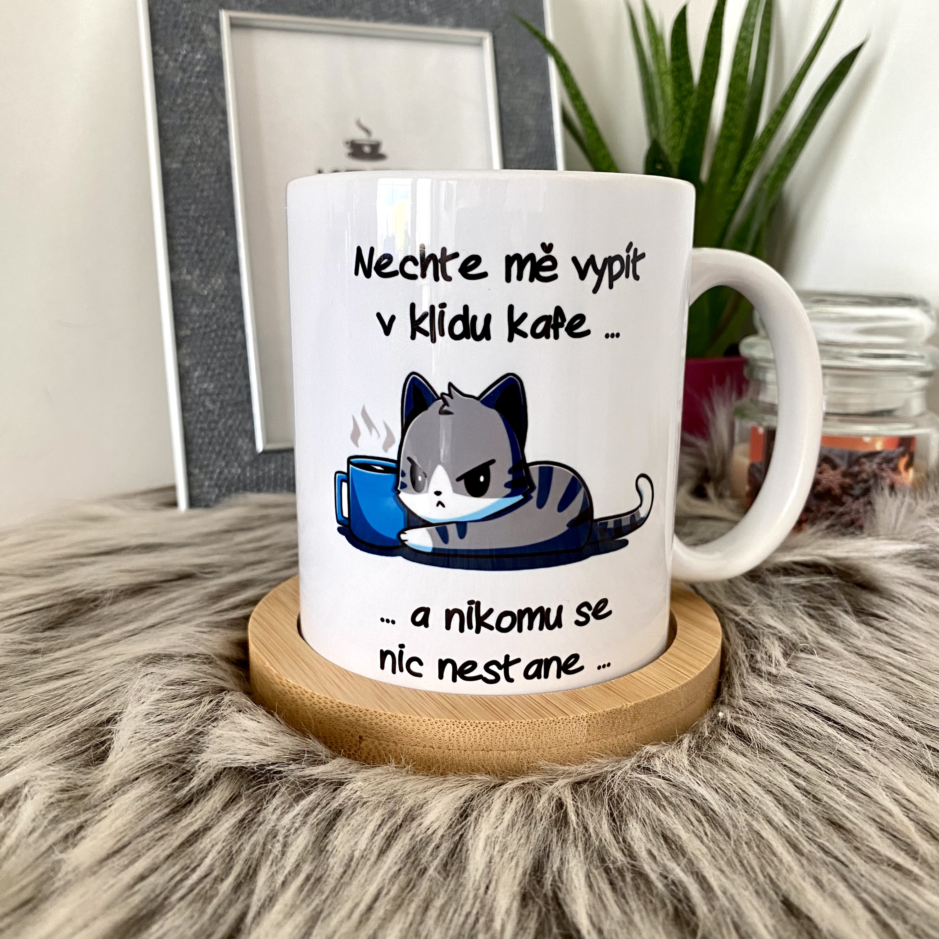 Hrnek Nechte mě vypít v klidu kafe... - Kocourek