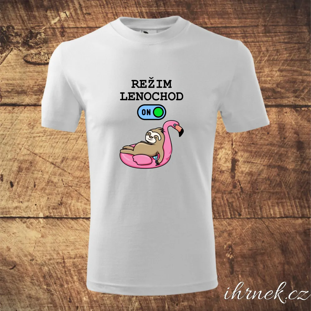 Tričko pánské Režim Lenochod - varianta 1 - bílé - pánské S