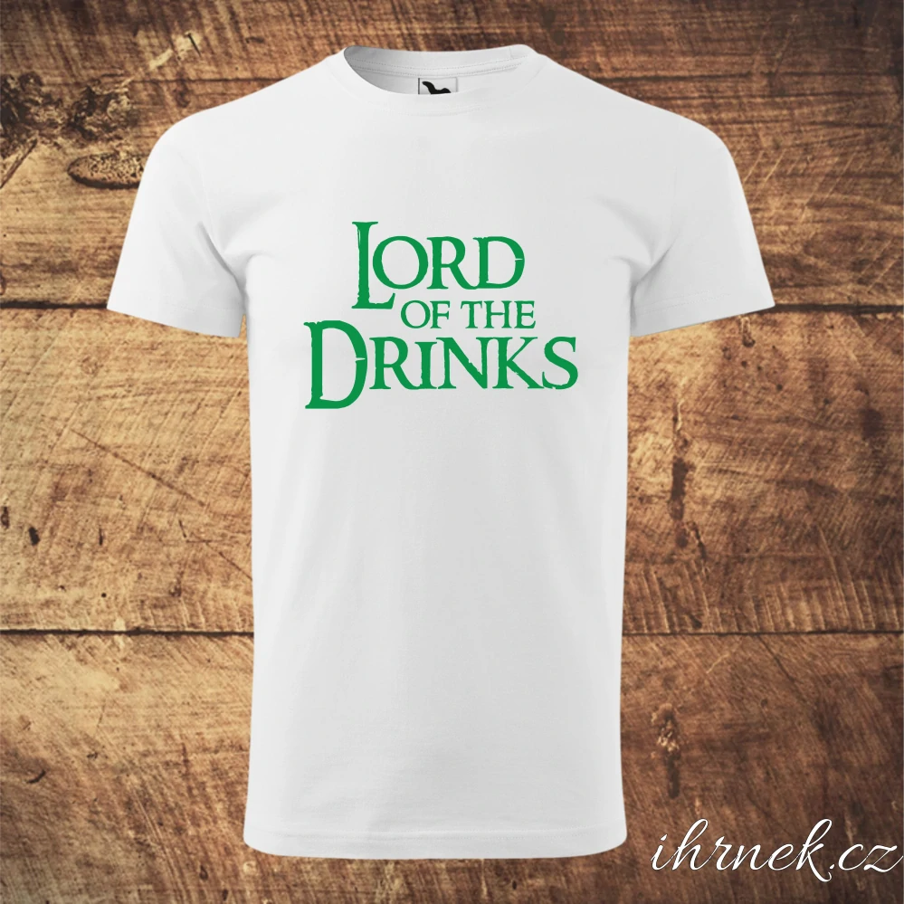 Tričko pánské Lord of the Drinks - černé - pánské L - zelený potisk