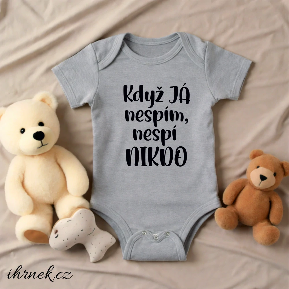 Dětské body Když já nespím, nespí nikdo - pastelová oranžová - 2 - 3 roky