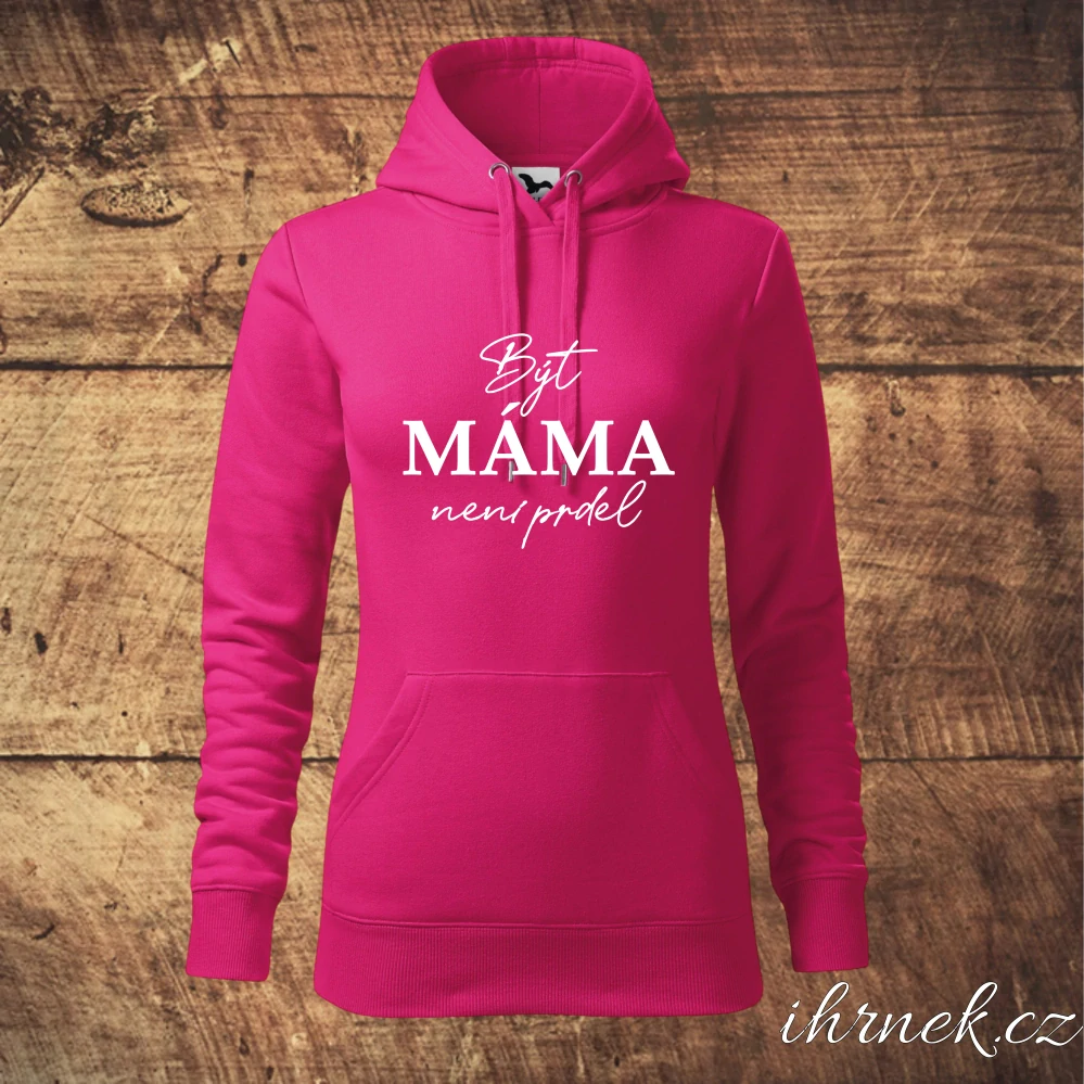 Dámská mikina Být máma není prdel - černá - dámské XL