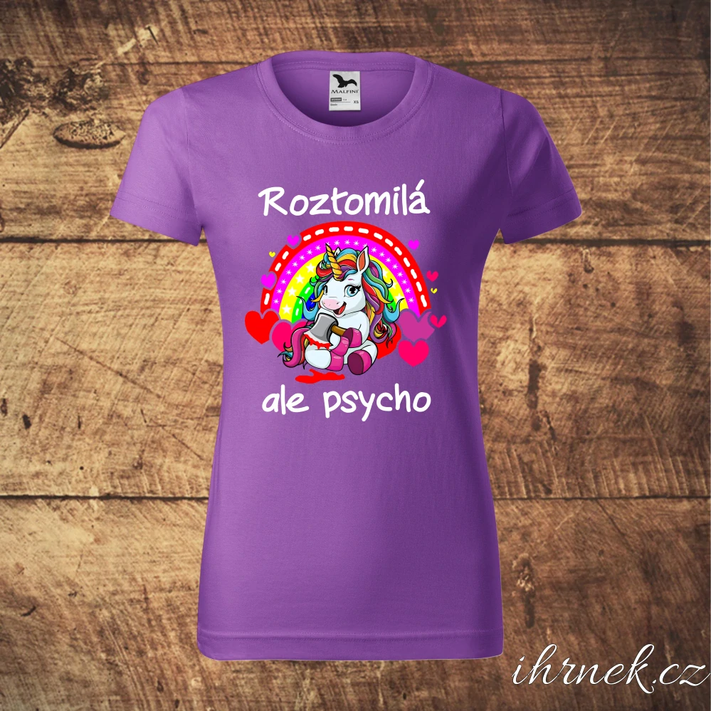 Tričko dámské Roztomilá ale psycho - bílá - dámská L