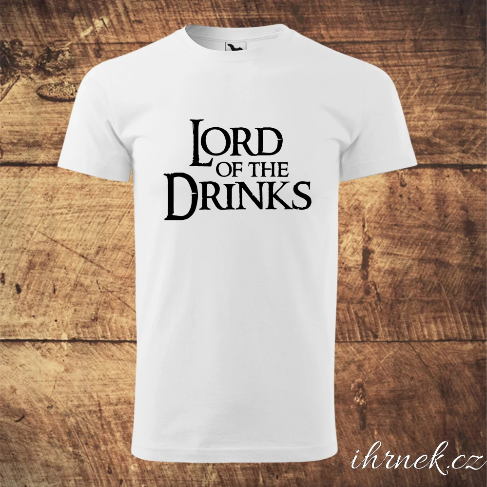 Tričko pánské Lord of the Drinks - černé - pánské L - zelený potisk