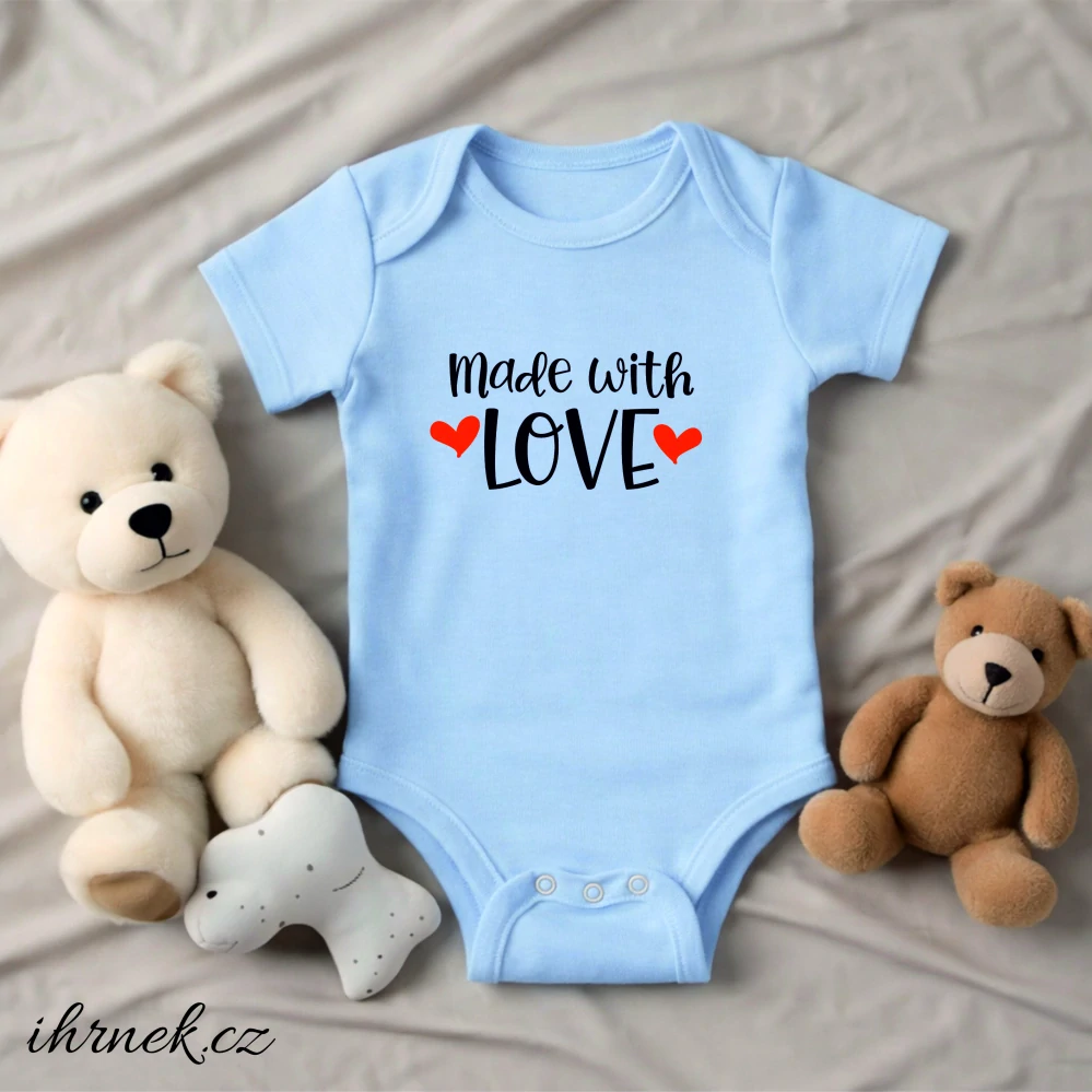 Dětské body Made with love - Latte béžová - 12 - 18 měsíců