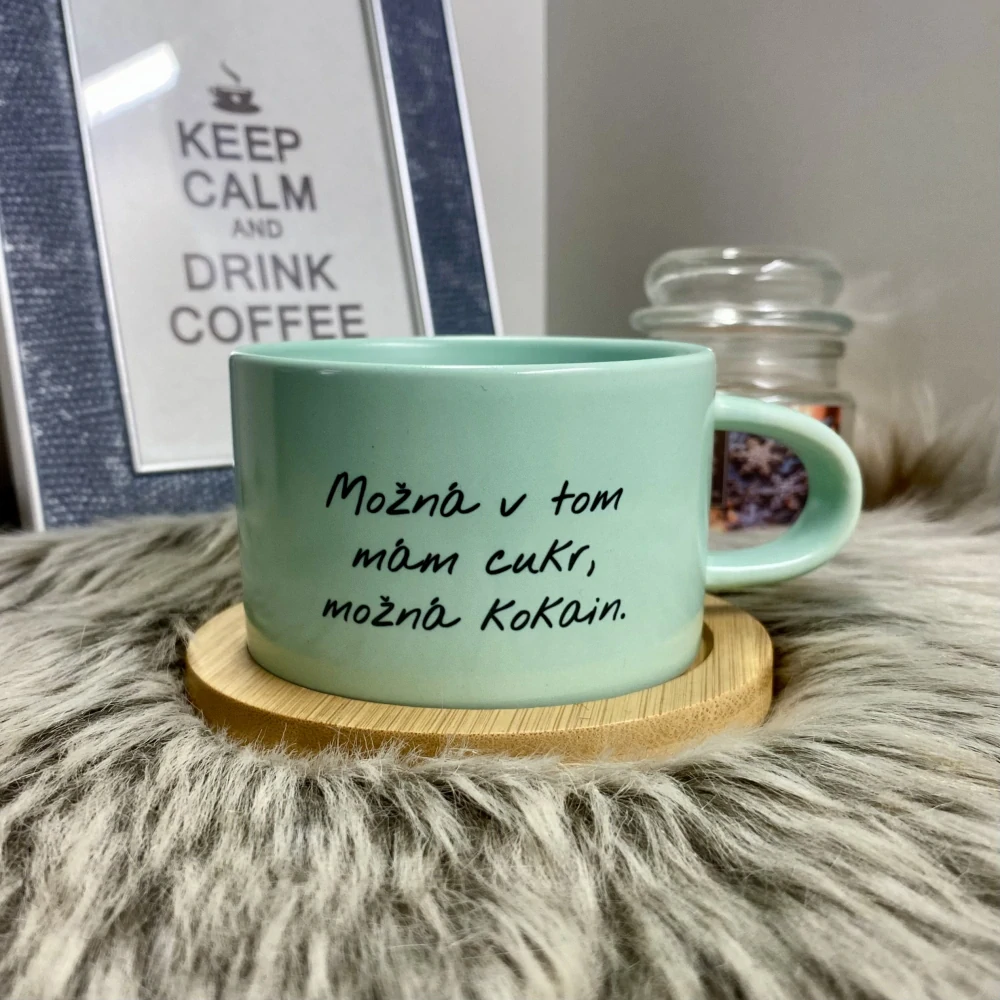 Hrnek makronka Možná v tom mám cukr, možná kokain - bílá