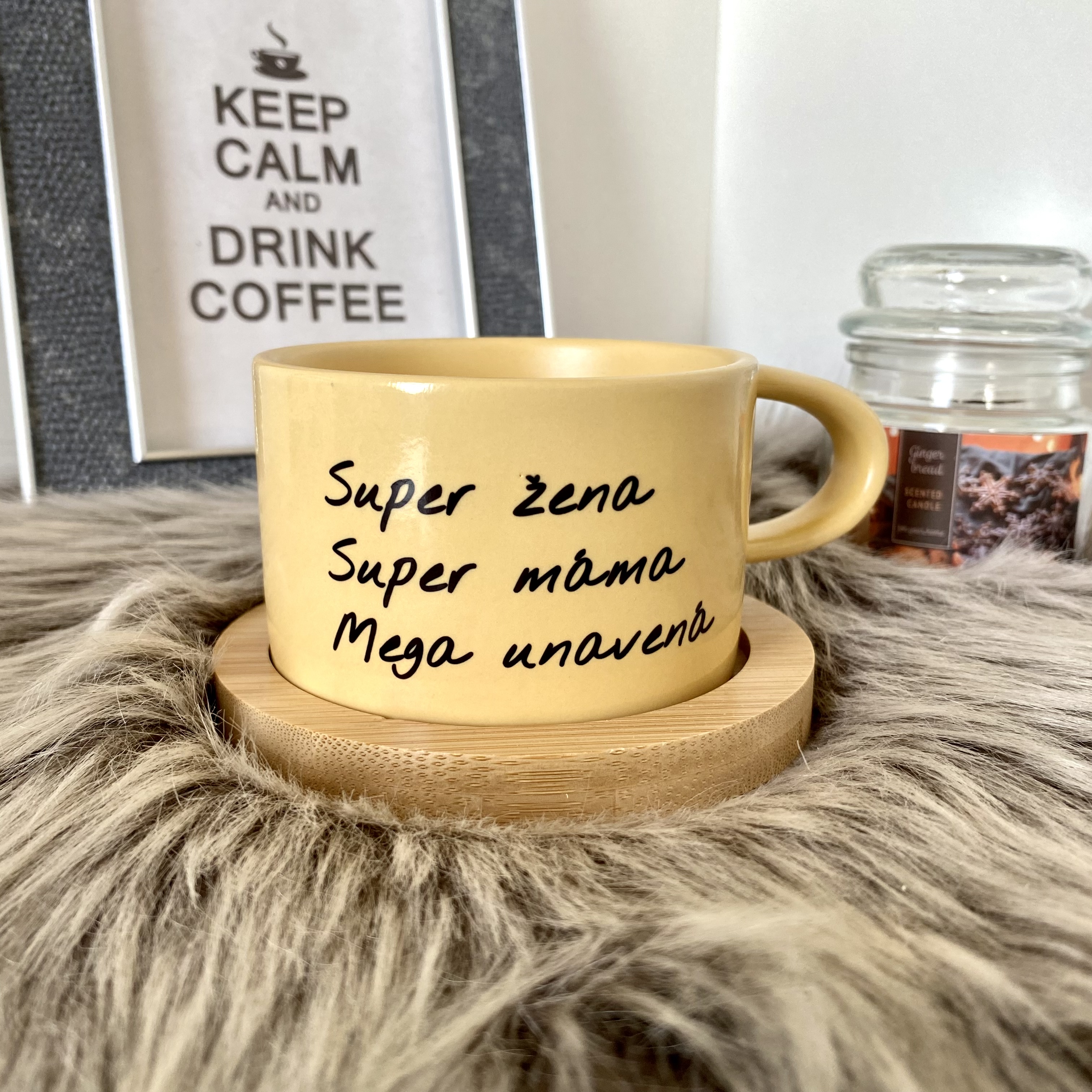 Hrnek makronka Super žena, Super máma, Mega unavená - více barev