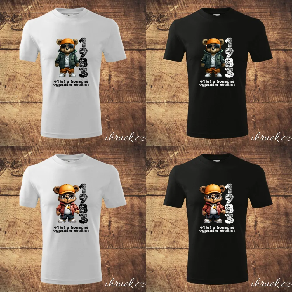 Tričko pánské Cool Medvídek - XX let a konečně vypadám skvěle - varianta 5 - černé - pánské M