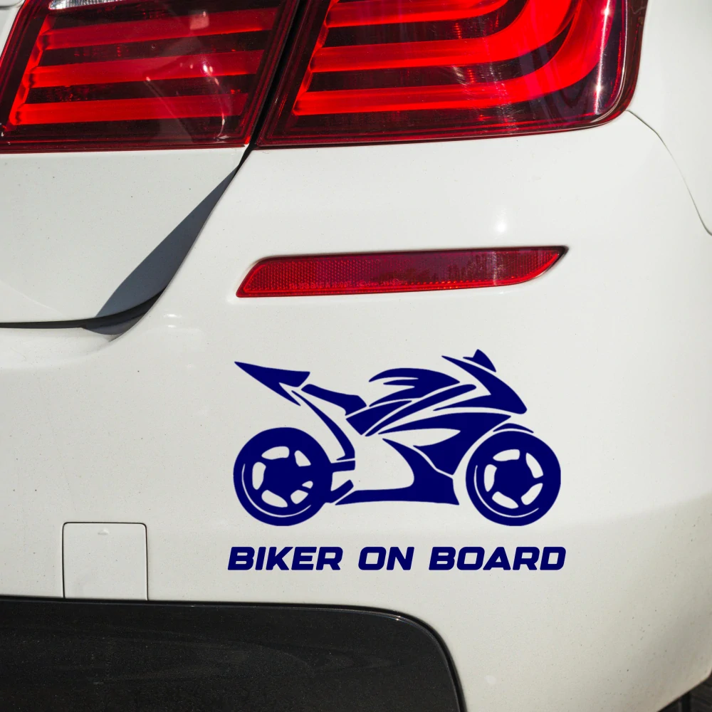 Samolepka Biker on board v.1 - zelená - 20 cm x 13-14cm