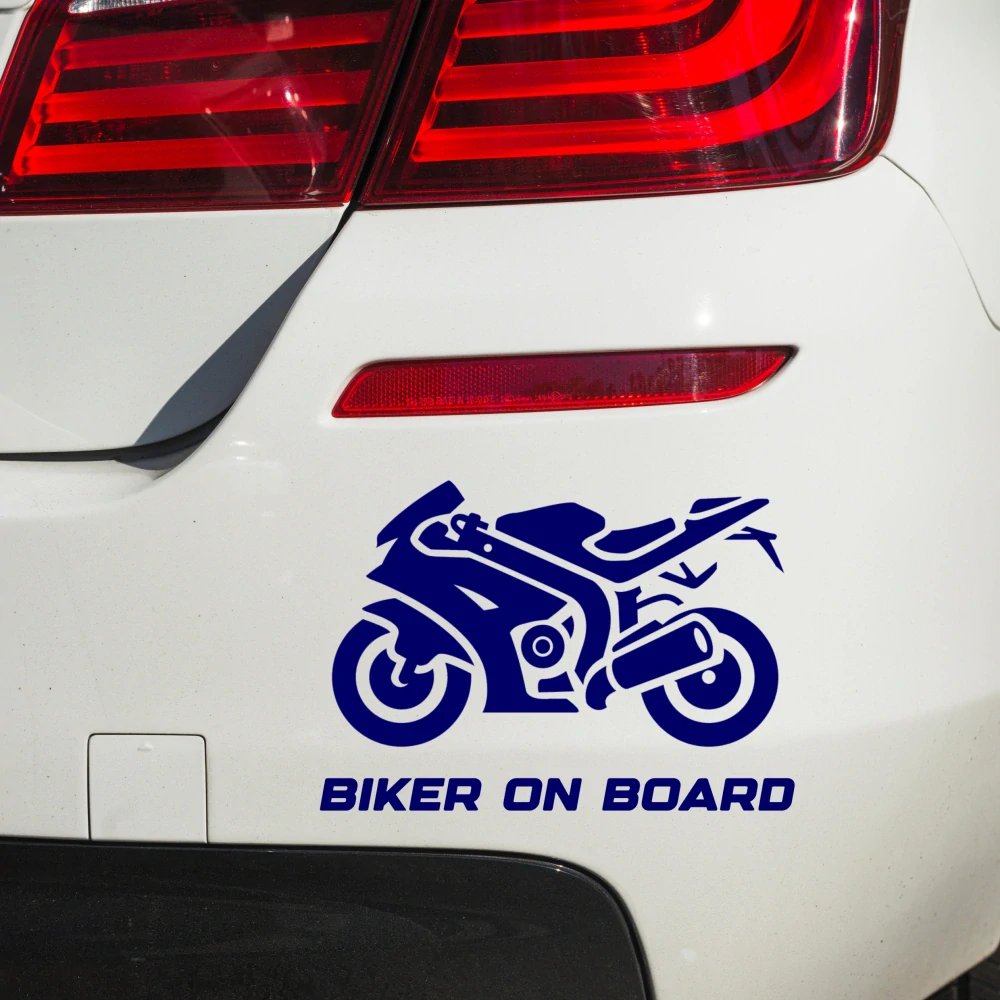 Samolepka Biker on board v.3 - zelená - 20 cm x 13-14cm