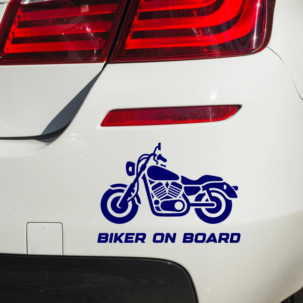 Samolepka Biker on board v.6 - černá - 20 cm x 13-14cm