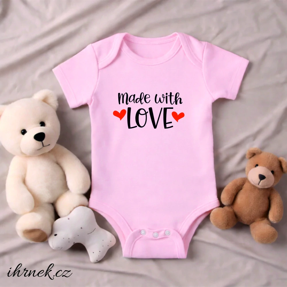 Dětské body Made with love - Latte béžová - 12 - 18 měsíců