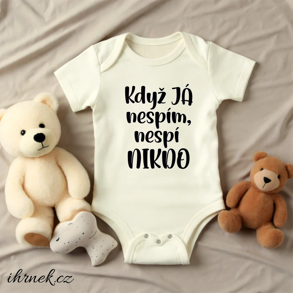 Dětské body Když já nespím, nespí nikdo - pastelová oranžová - 2 - 3 roky