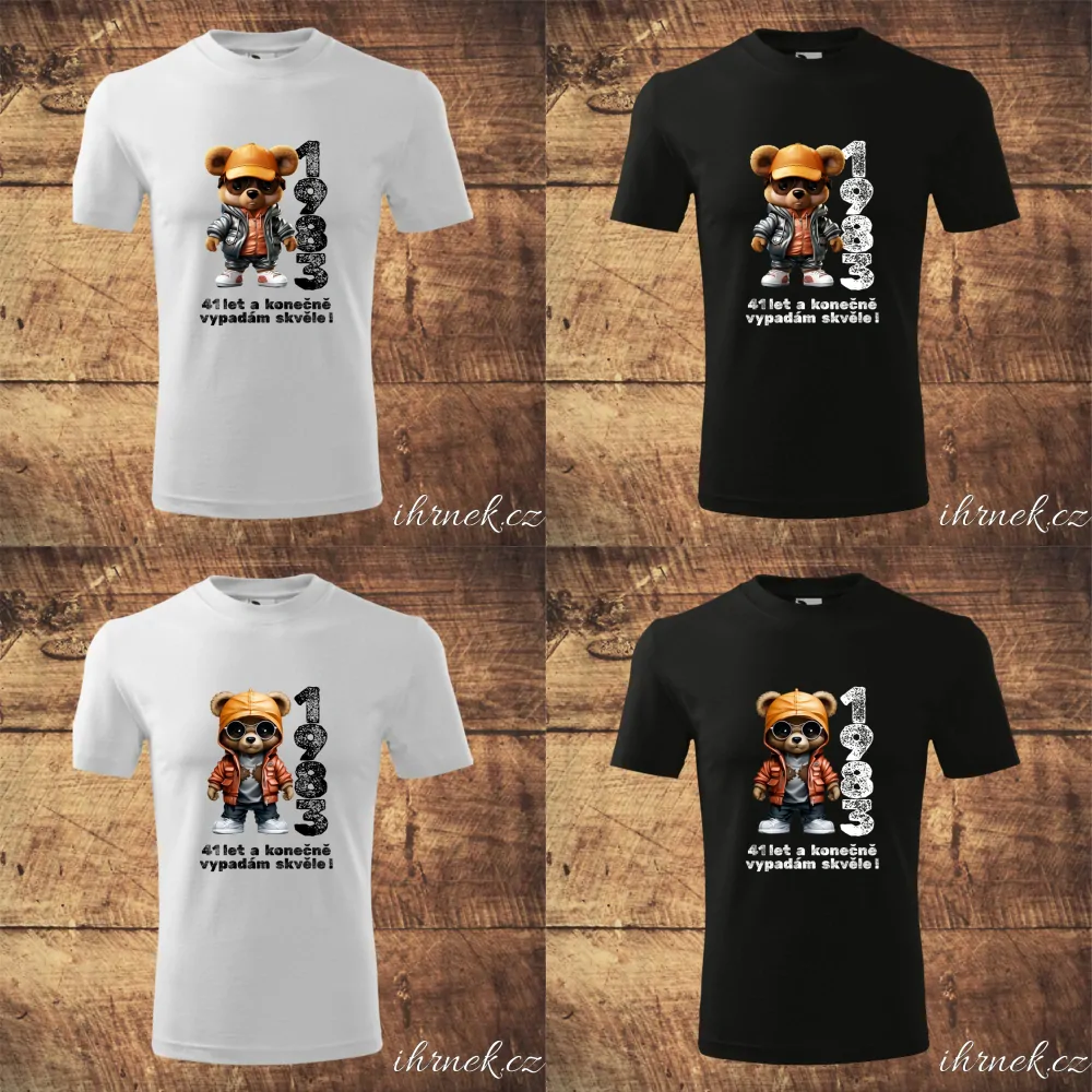 Tričko pánské Cool Medvídek - XX let a konečně vypadám skvěle - varianta 5 - černé - pánské M