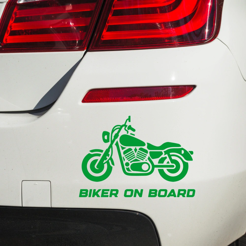 Samolepka Biker on board v.6 - černá - 20 cm x 13-14cm