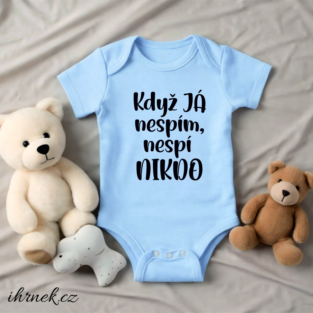 Dětské body Když já nespím, nespí nikdo - pastelová oranžová - 2 - 3 roky