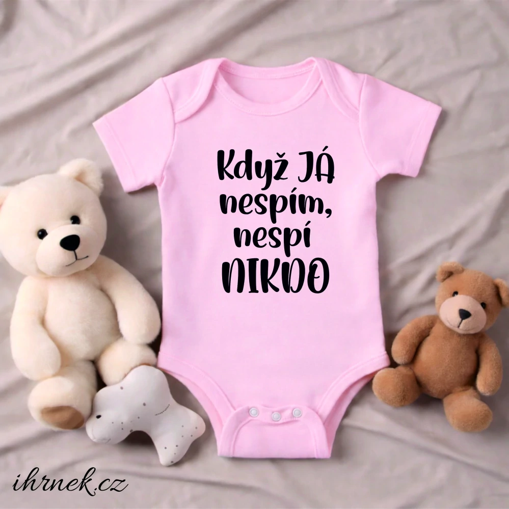 Dětské body Když já nespím, nespí nikdo - pastelová oranžová - 2 - 3 roky