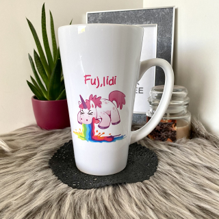 Bílý velký hrnek na latte Fuj,lidi