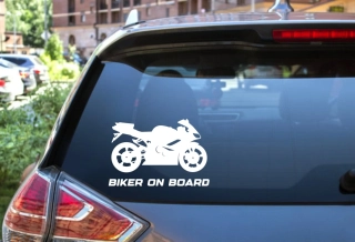 Samolepka Biker on board v.2 - více velikostí a barev