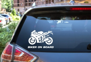 Samolepka Biker on board v.3 - více velikostí a barev