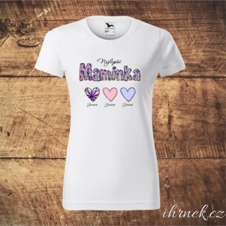 Tričko dámské Nejlepší maminka  - motiv květiny